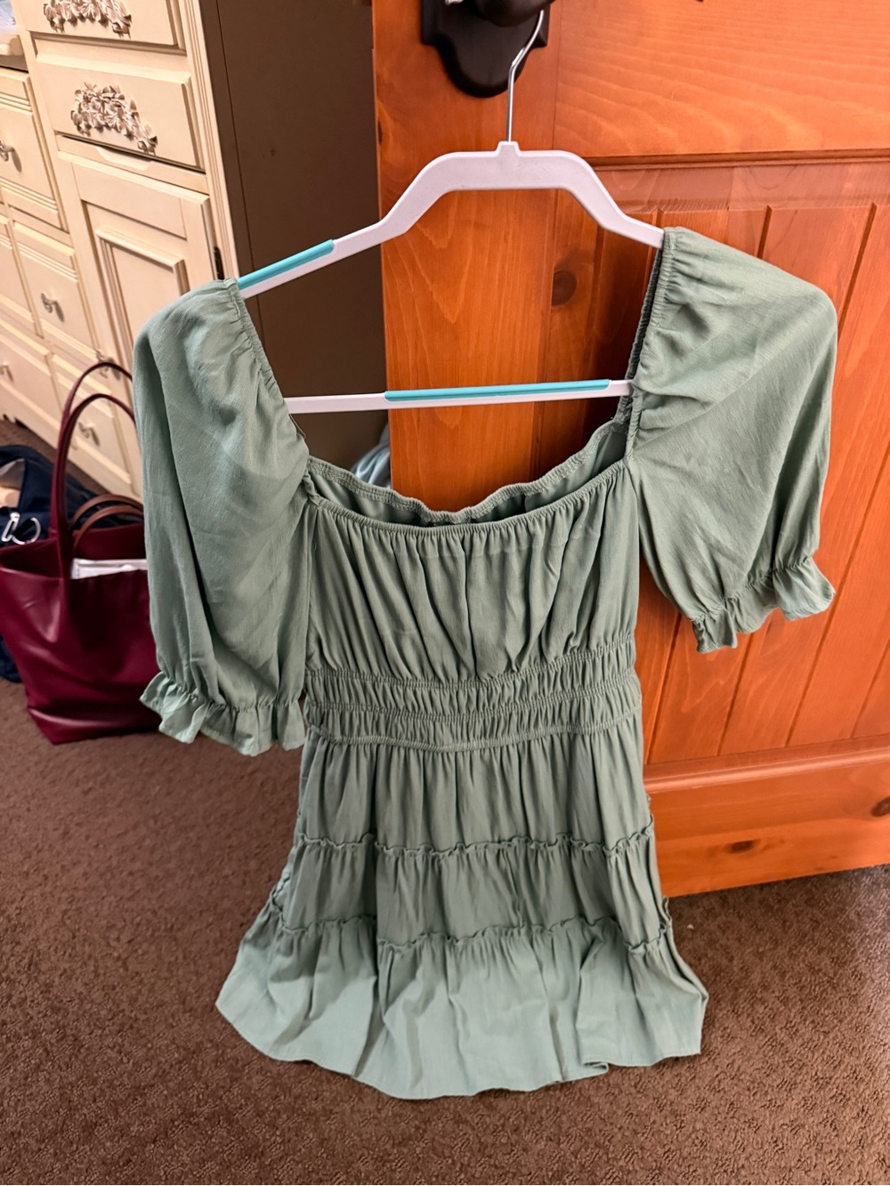 Francesca's Collections Sage Green Midi Dress